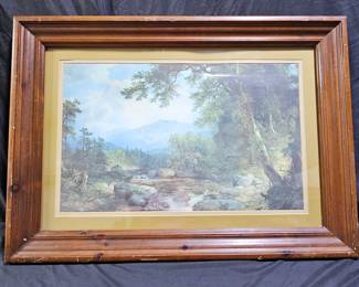 "Monument Mountain" Print on Board by Durand