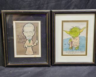 Star Wars Theme Caricatures: Yoda & Obi Wan Kenobi