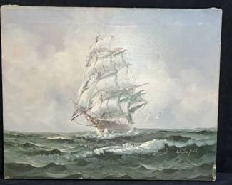 "Tall Ship" Oil on Canvas by W. Sopia
