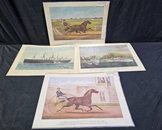 Four 1868-1878 Currier & Ives Prints