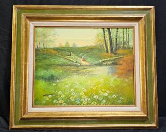 Framed Charles Henry Granger Signed Oil on Canvas