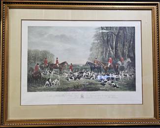 "Meeting at Blagdon" Hand Colored Engraved Etching