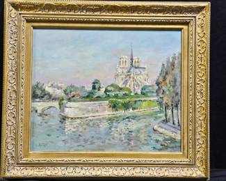 Oil on Canvas "Notre Dame" by Louis Rosan