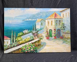 Italian Seascape Oil on Canvas signed D. Lola