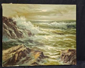 Original oil on Canvas "Stormy Seas" by Stevens