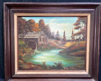 English Landscape Oil on Canvas signed W. Holdrich