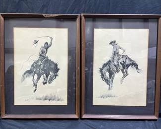 2 Frederic Remington Framed Lithographs