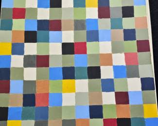 Signed Acrylic on Canvas Geometric Abstract