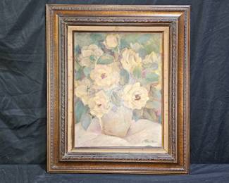 Thelma Childers Oil on Canvas Framed Still Life