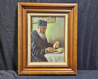 Oil on Canvas "Rabbi" by Jane Miller