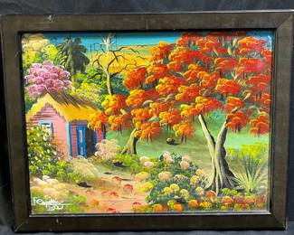 Framed Oil Painting by F. Capallin