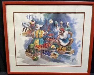 Jamaican Market Print by Herbie Rose