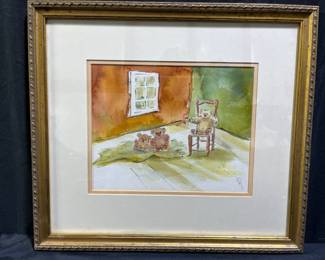 Teddy Bears Watercolor Painting by Lola