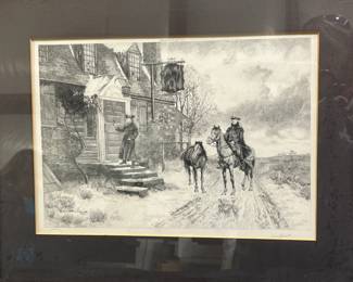 Framed Xavier Le Sueur Jr, Etching