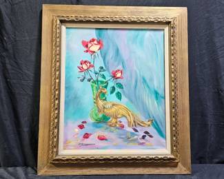 Oil on Canvas "Golden Phoenix" by Jack W. Lawrence