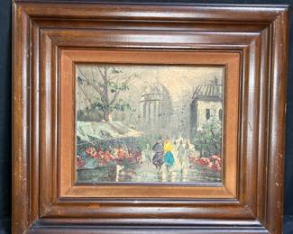 Framed Caroline Barnette(?) Oil on Board