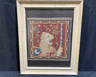 Framed Cluny Lion Square Wall Tapestry