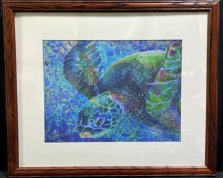 Turtle in the Sea Framed Unsigned Print