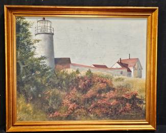 Monhegan Island Lighthouse MA by Lela Hite Newell