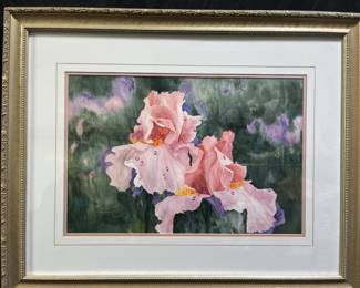 Irises Watercolor Painting by Sonja Brooks