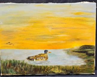 Oil on Canvas "Duck Pond" by J. Webb