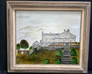 House on a Hill Oil Painting by Jane Webb