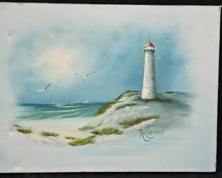 "Lighthouse" Oil on Canvas by K. Kinchen