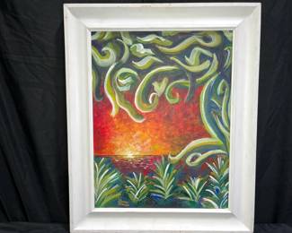 Colorful Abstract Sunrise Acrylic Laura Kraus