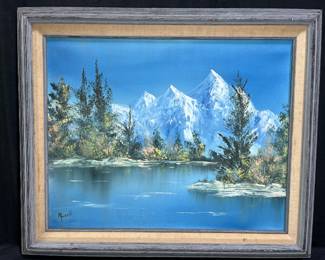 Framed Landscape Oil on Canvas signed Modell
