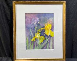 Iris Watercolor Painting by Mary Murray