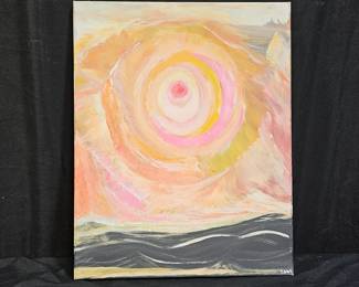 Abstract Acrylic on Canvas Unsigned Painting