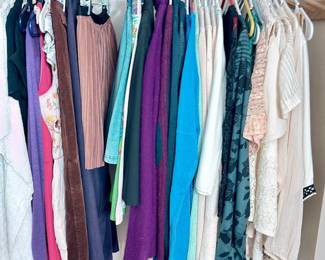 Dresses, Skirts, Sweaters, Blouses and More.  Mostly S, a few M.