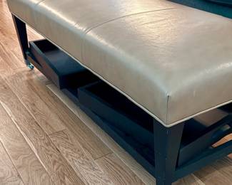 Upholstered Bench  / trays under / As new
49” x  21”