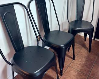 Modern Metal Dining Chairs / Set (4)
