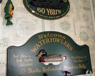 Ducks Unlimited Coat Rack and Sign