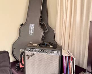 Fender Amp / SBK Guitar Case & (2) other Guitar Cases /hard shelf & soft case