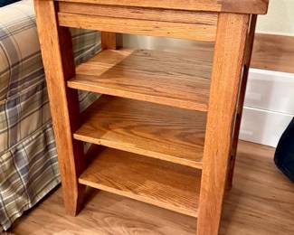 Oak Shelf Lamp Stand