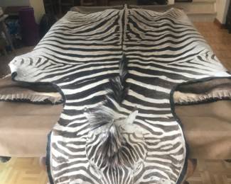 Zebra skin rug!