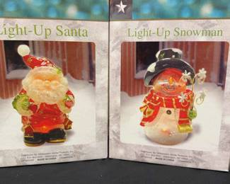 Light Up Santa And Snowman