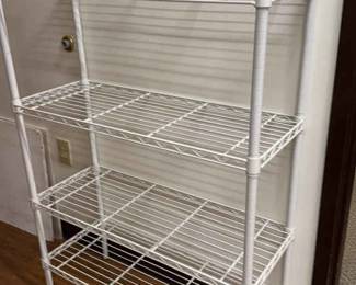 White Metal Shelving Unit 