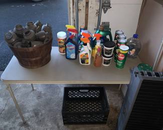 Cleaning products and old bell glass 