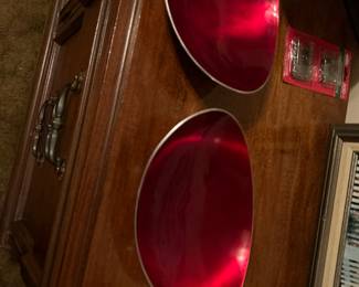 Vintage red enamel Mcm 