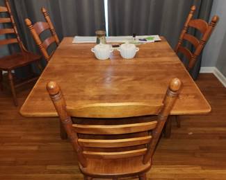 Drop leaf dining table and 4 chairs