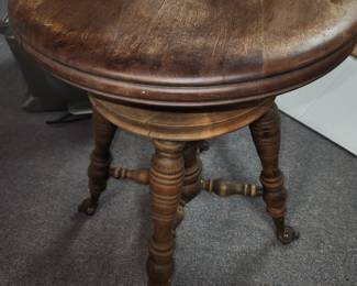 Antique ball and claw piano stool