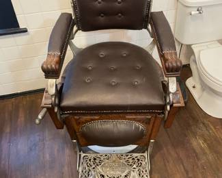 Koken barber chair
NO. 110808  6  chair reclines
hydraulics will pump the chair up. Picture of reclining chair at end of pictures.