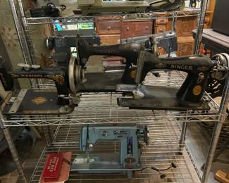 Minnesota model, F, two singer, sewing machines, bel air deluxe, sewing machine.