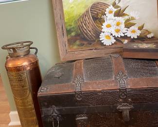 Copper fire extinguisher & camel back trunk