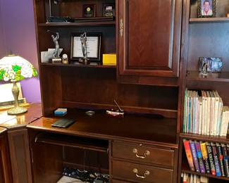 Hooker Furniture Desk with Storage Hooker L-Shaped Desk with Hutch & Printer Stand Cabinet
78" tall
Desk 29 1/2”
22”deep
48” wide