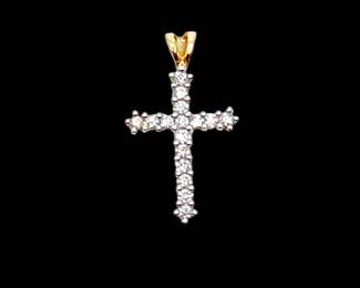 14K & DIAMOND CROSS 