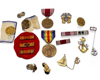 MEN'S TIE CLASPS & SERVICE MEDALS